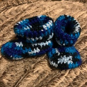 Crocheted baby booties